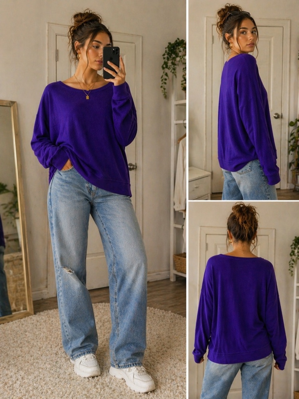 Lauren Jeans Co. Ralph Lauren Purple Crew Neck Sweater – L